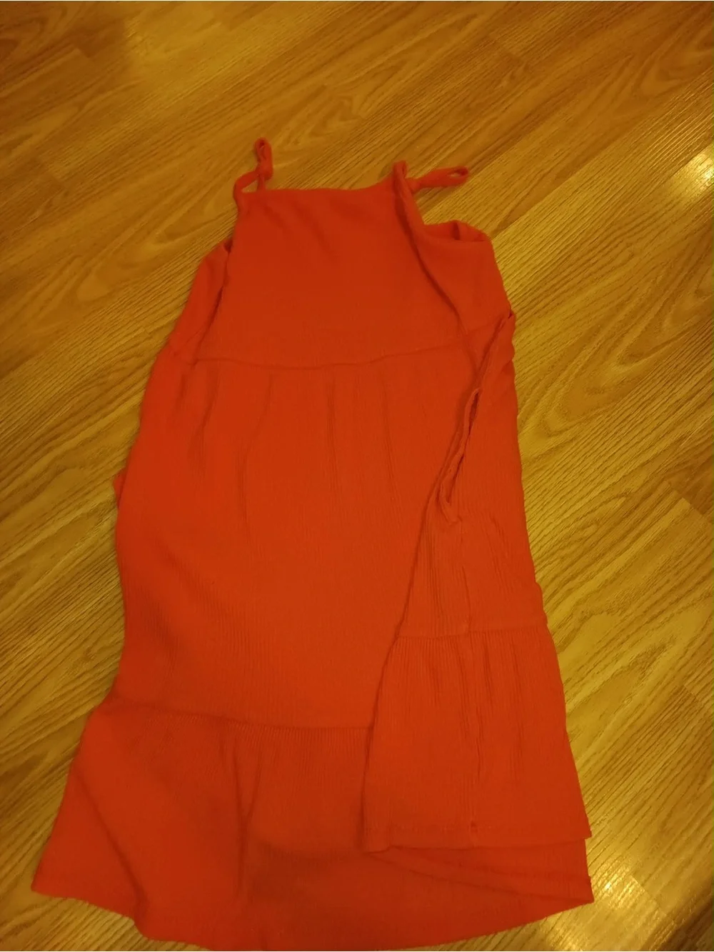 Old Navy Orange-Red Tiered Spaghetti-Strap Kids Dress